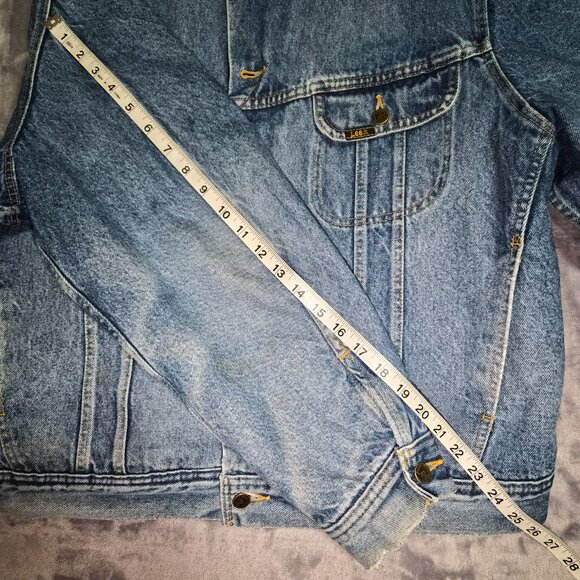Vintage Lee Storm Rider Sherpa Lined Denim Jacket Men's 46 - Picture 11 of 16